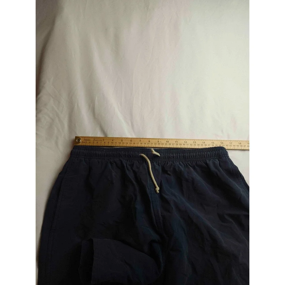 Brooks Brothers Swim Trunks Mens Large Navy Blue Mesh Lined Drawstring Beach